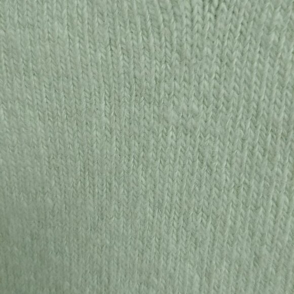 Y2K angora nylon blend fitted Medium V neck sweater top light apple green - Picture 3 of 15